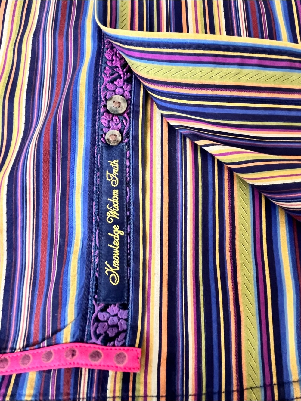 Robert Graham Flip Cuff Multi-Stripe Long-Sleeve Button-Down Shirt - Picture 6 of 7